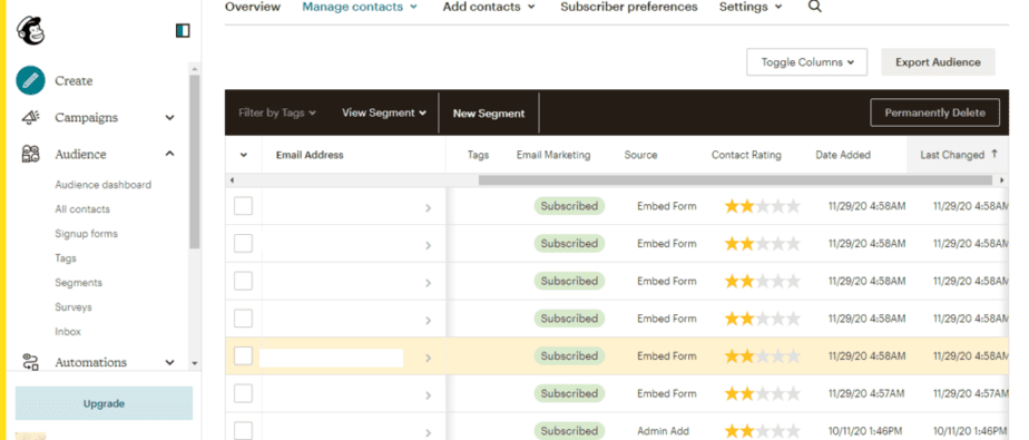Delete Cleaned Contacts in Mailchimp
