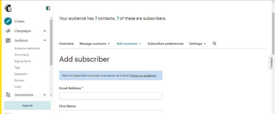Fix a typo in a cleaned contact Mailchimp